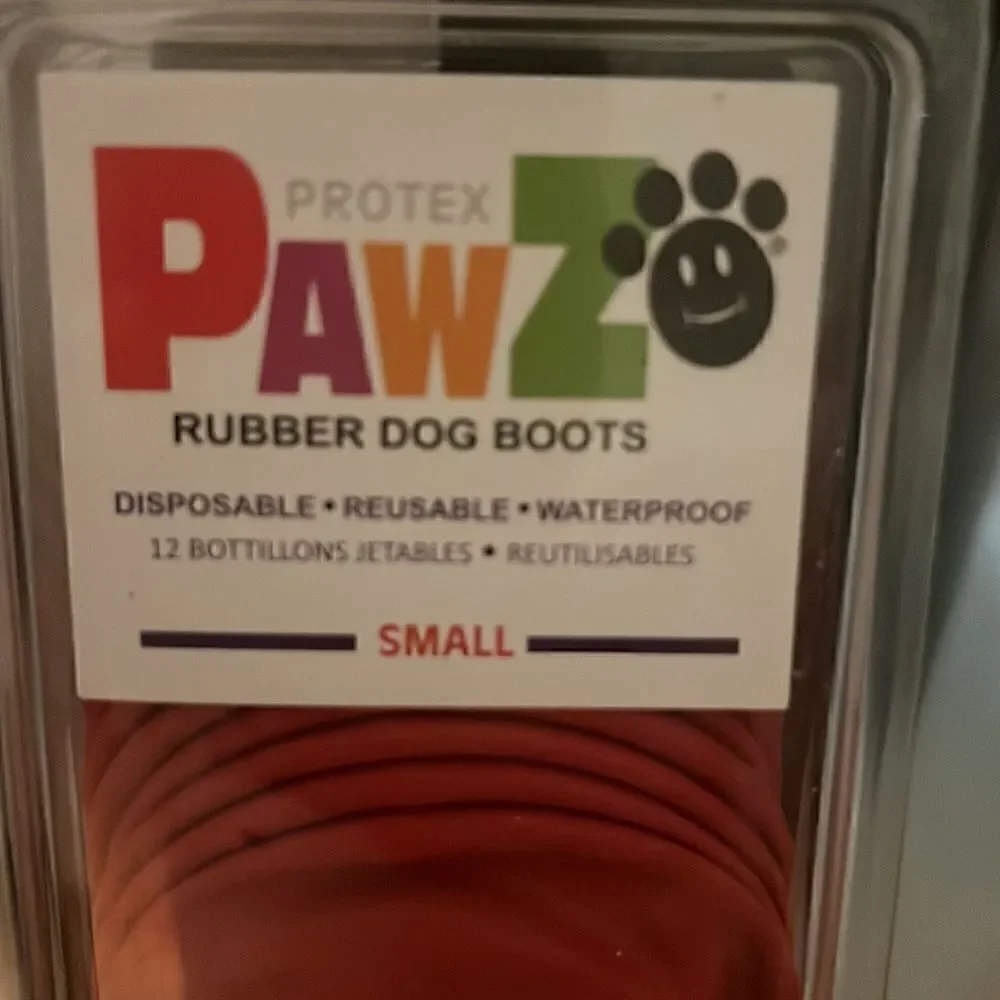 Brand New in package PawZ Rubber Dog Boots size Small paws 2” to 2.5”